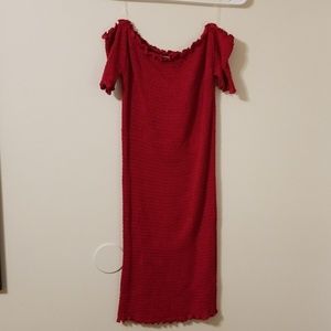 Red ribbed Dress